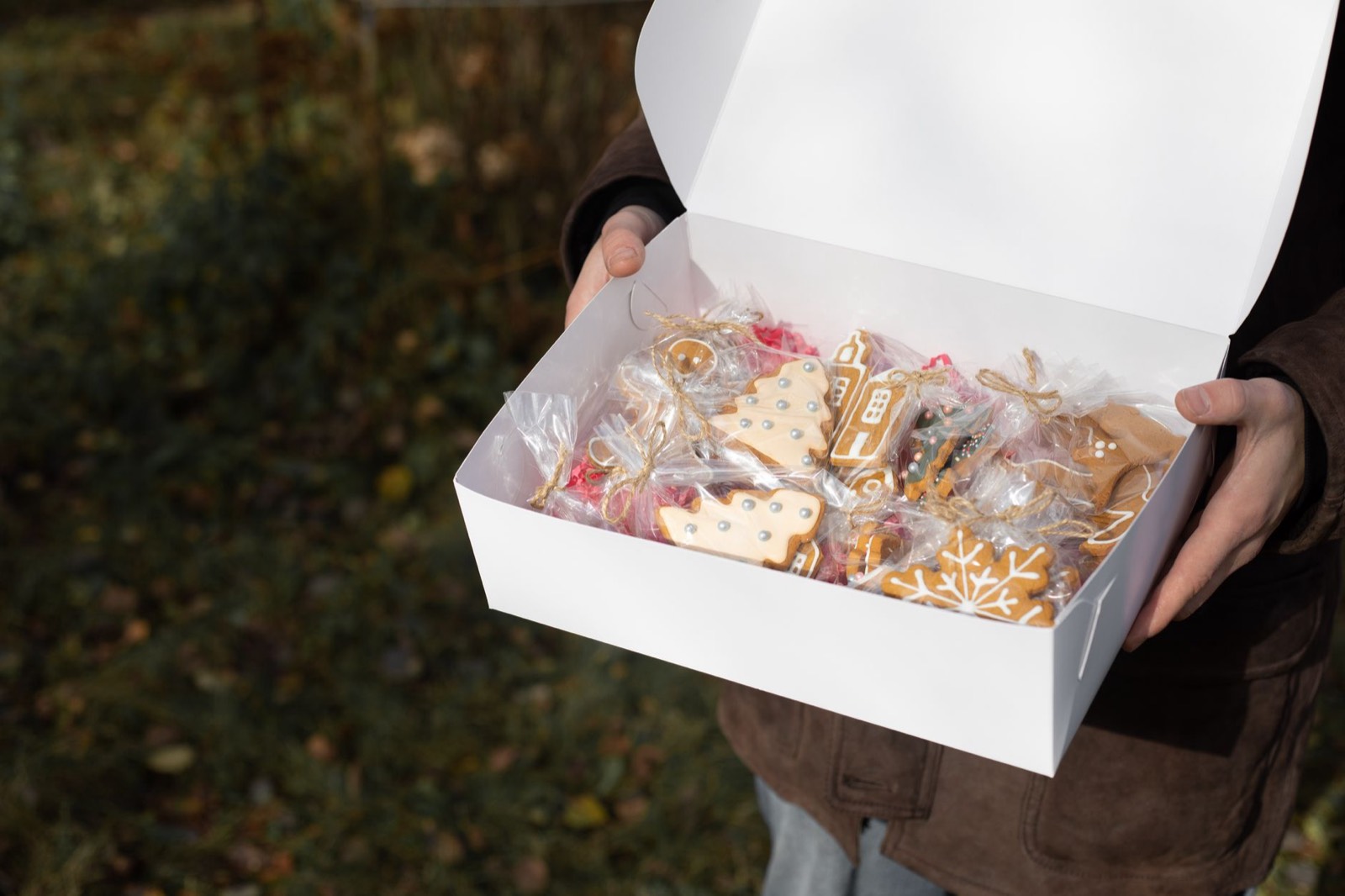 Étuis carton de biscuits en cours de conditionnement sur une ligne d'emballage